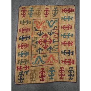 Embroidered Rug. Kyrgyzstan. Central Asia. Circa 1920. 202 X 145 Cm