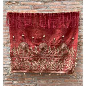 Antique Trunk Cover Fabric. Pakistan. Circa 1880. 106 X 106 Cm