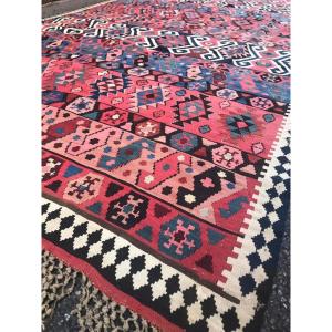 Kilim Shahsaven - Persia. Signed. Late 19th Century. 480 X 180 Cm