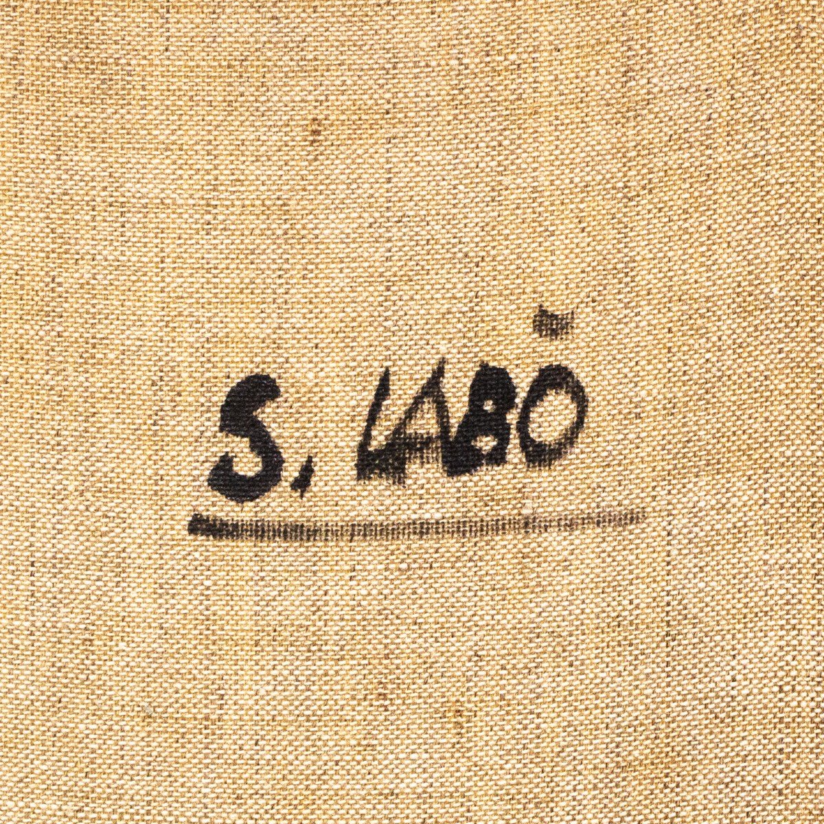 Dipinto olio su tela, "Interno", di Savino Labò, 1968-photo-2