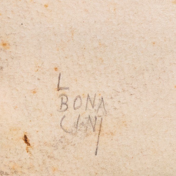 Tecnica mista su carta, di Luciano Bonacini, “Aereo Caccia Monoposto”, firmato, Anni '30/'40-photo-4