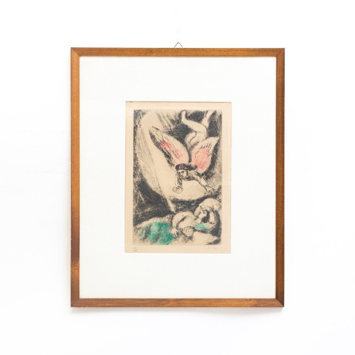 Acquaforte a colori, “La visione di Salomone”, di Marc Chagall, firmato, 1956, 85/100-photo-2