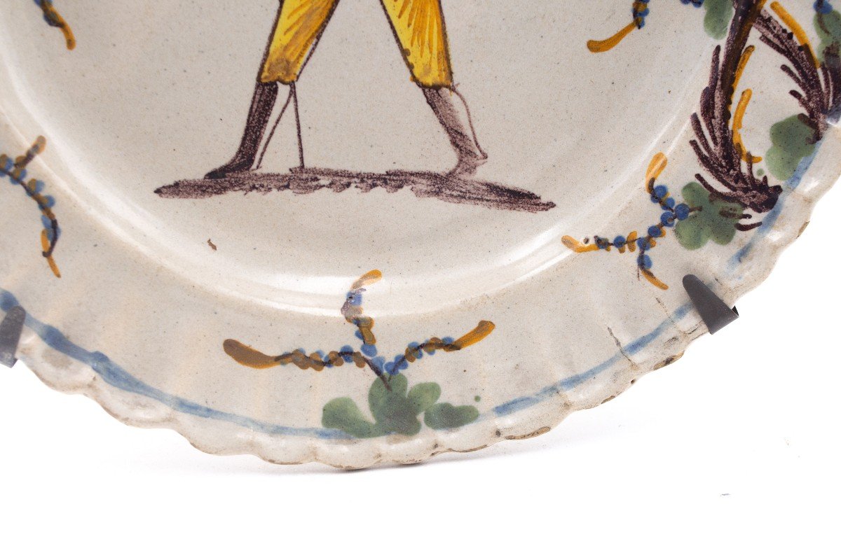 Piatto in ceramica smaltata e dipinta a mano, Savona / Albissola, Fine '700-photo-3