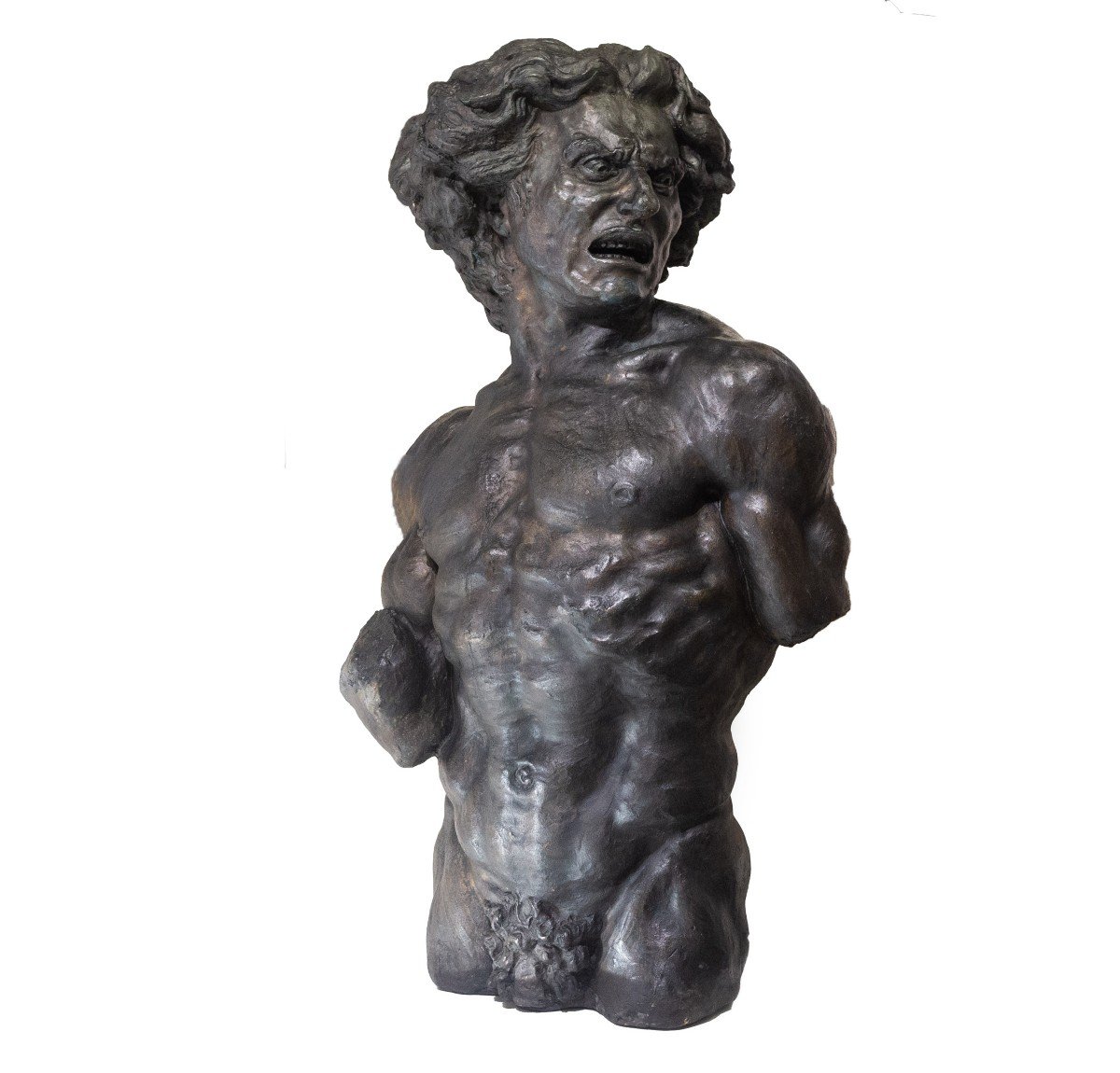 Scultura in bronzo, di Francesco Barbera detto Sandrún,"Beethoven", Epoca '900-photo-2