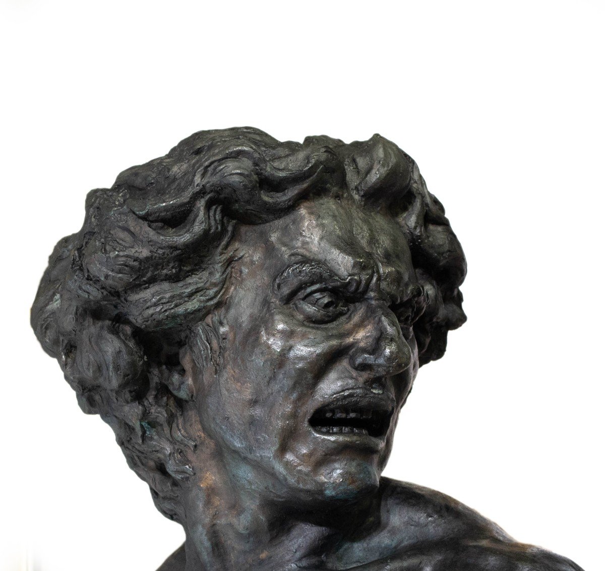 Scultura in bronzo, di Francesco Barbera detto Sandrún,"Beethoven", Epoca '900-photo-1