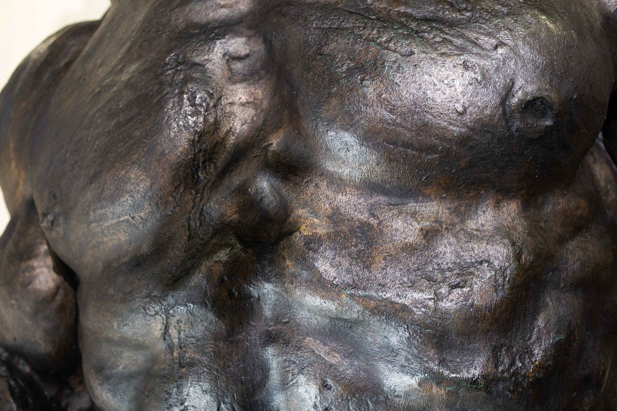 Scultura in bronzo, di Francesco Barbera detto Sandrún,"Beethoven", Epoca '900-photo-7