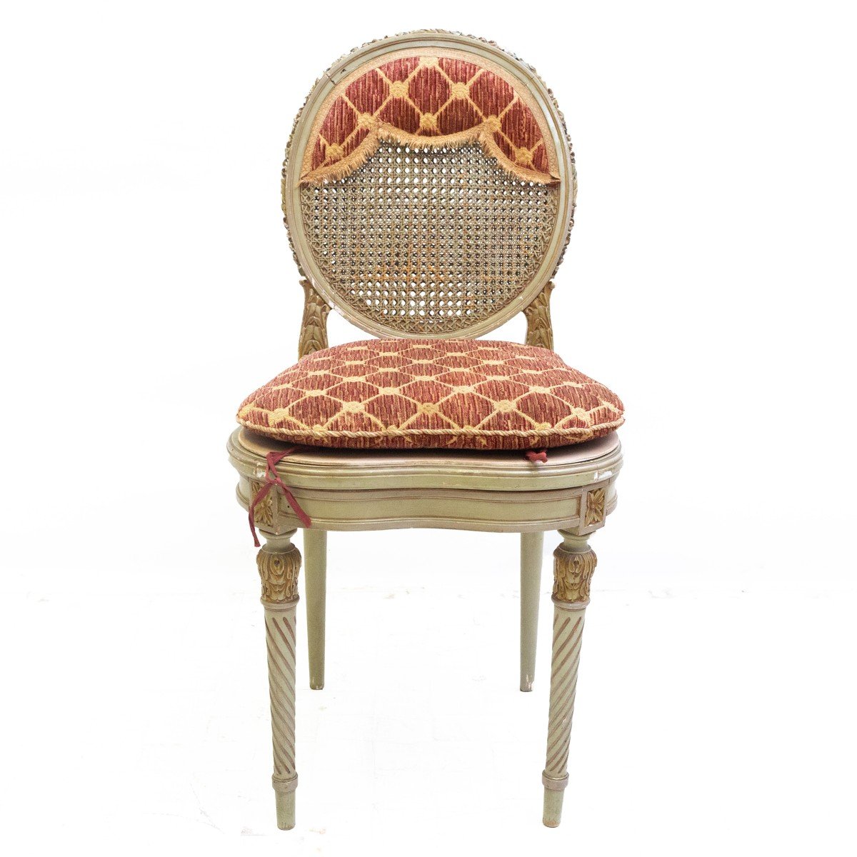 Toeletta in Stile Luigi XVI con sedia, in legno intagliato e decorato, Primi '900-photo-4