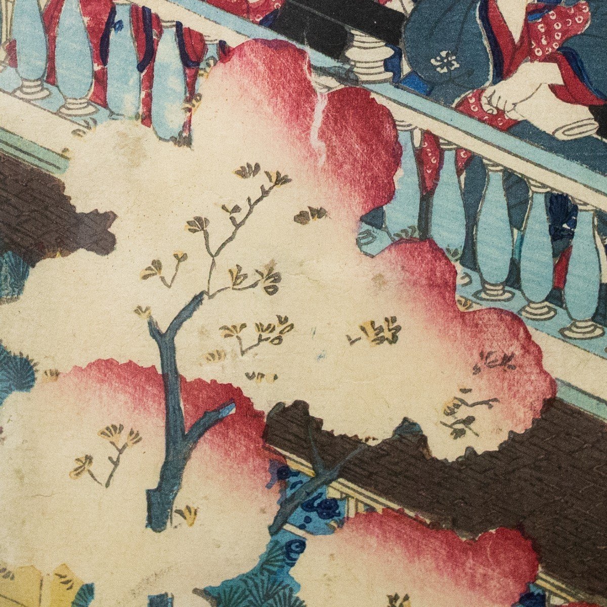 Silografia policroma (nishiki-e) su carta washi di KUNICHIKA TOYOHARA, La Casa Kinpeiro 1870-photo-4