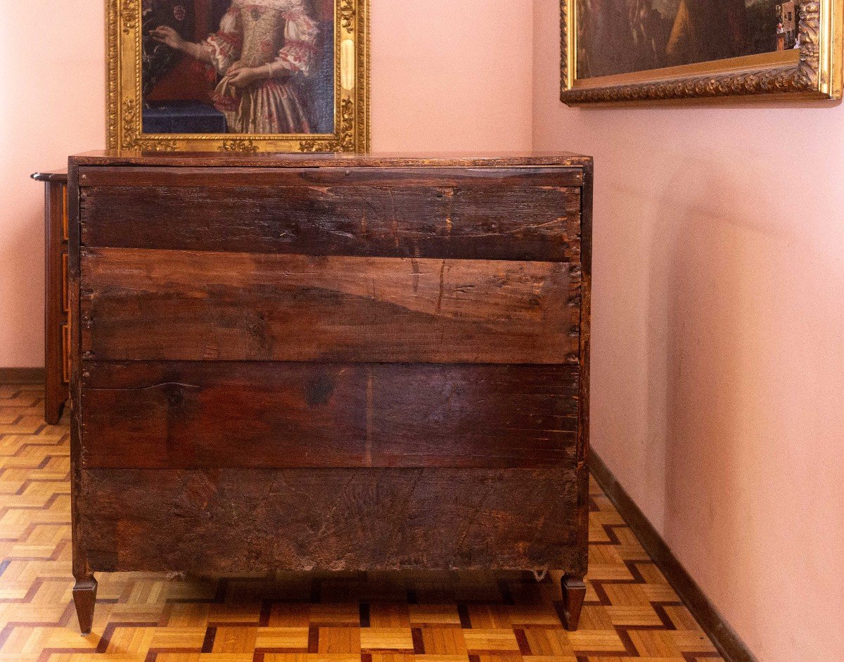 Cassettone Ribalta a Rullo in noce con intarsi, Luigi XVI, Epoca '700-photo-4