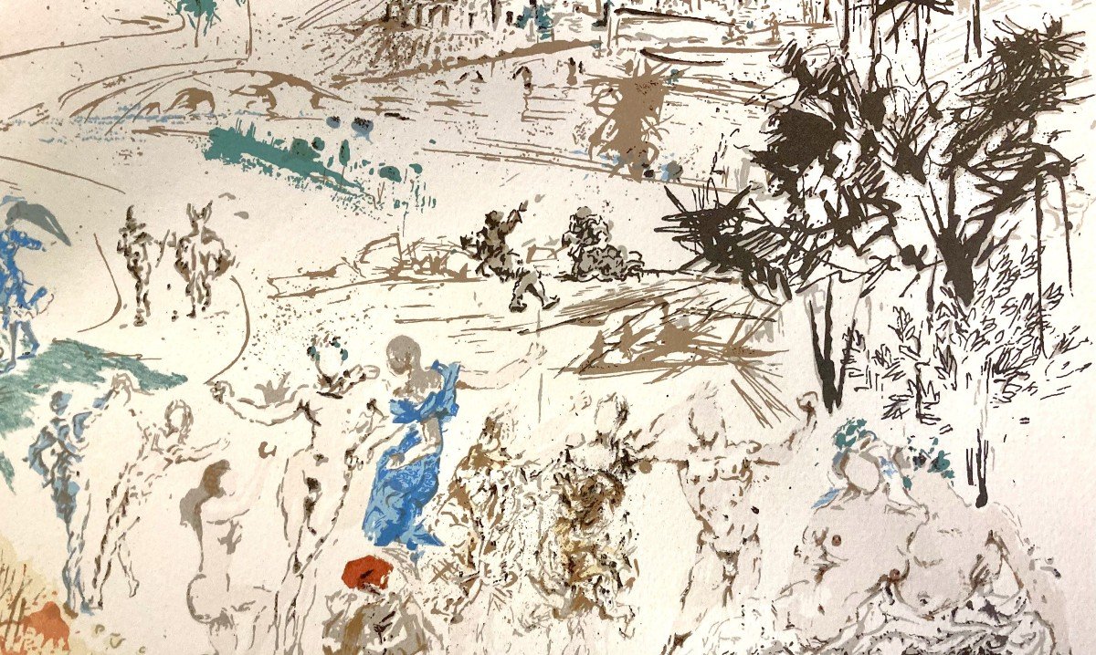 Litografia di Salvador Dalì, "L'age D'or", Don Quichotte De Lamanche, 1973, firmato-photo-7