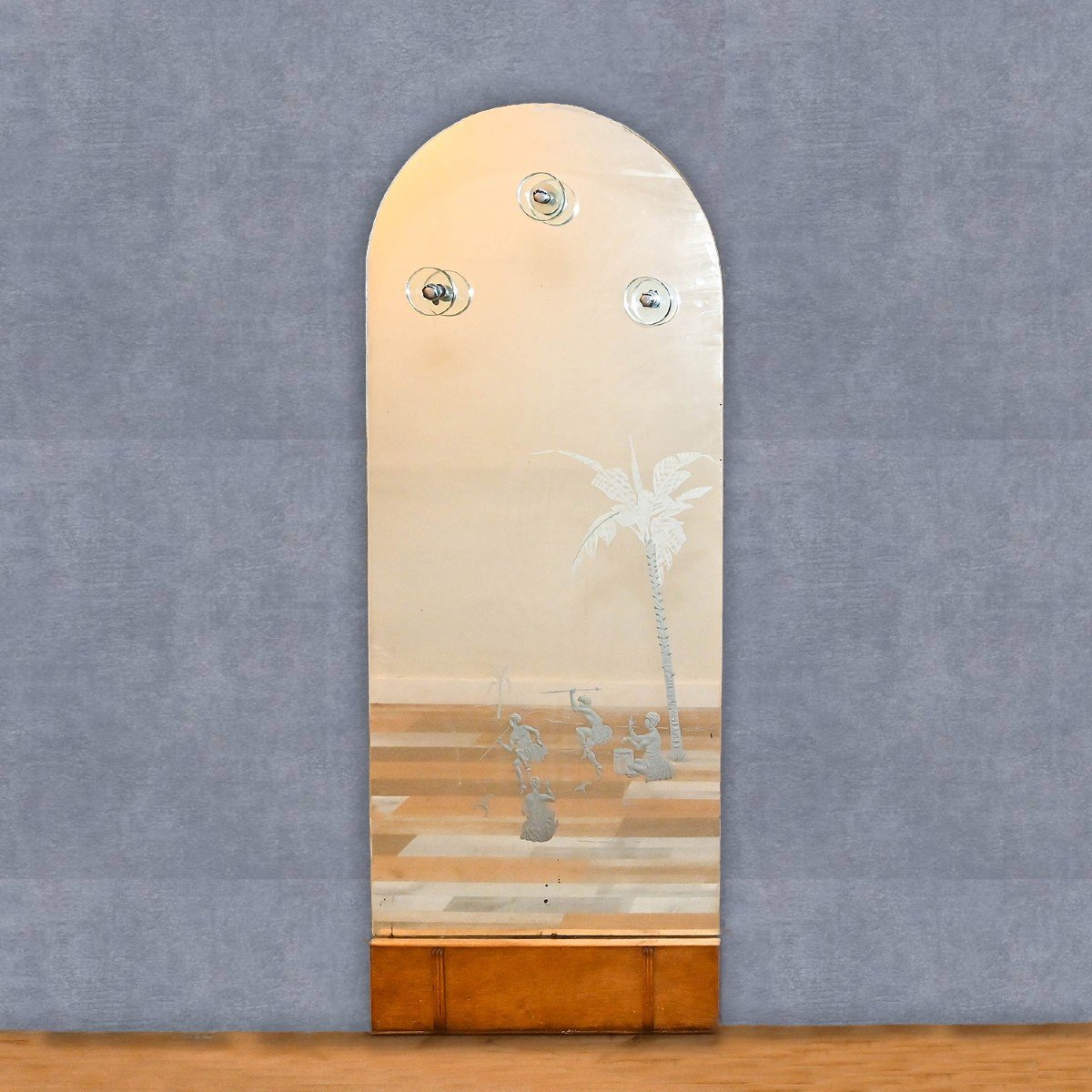 Appendiabiti con specchio Art Déco, in stile Luigi Brusotti, Primi del '900