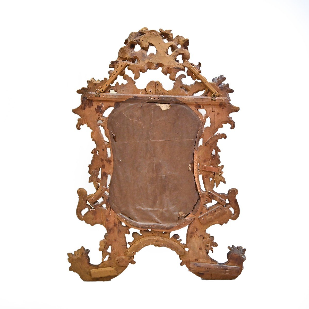 Antica Specchiera in legno dorato Luigi XV, Epoca '800-photo-4