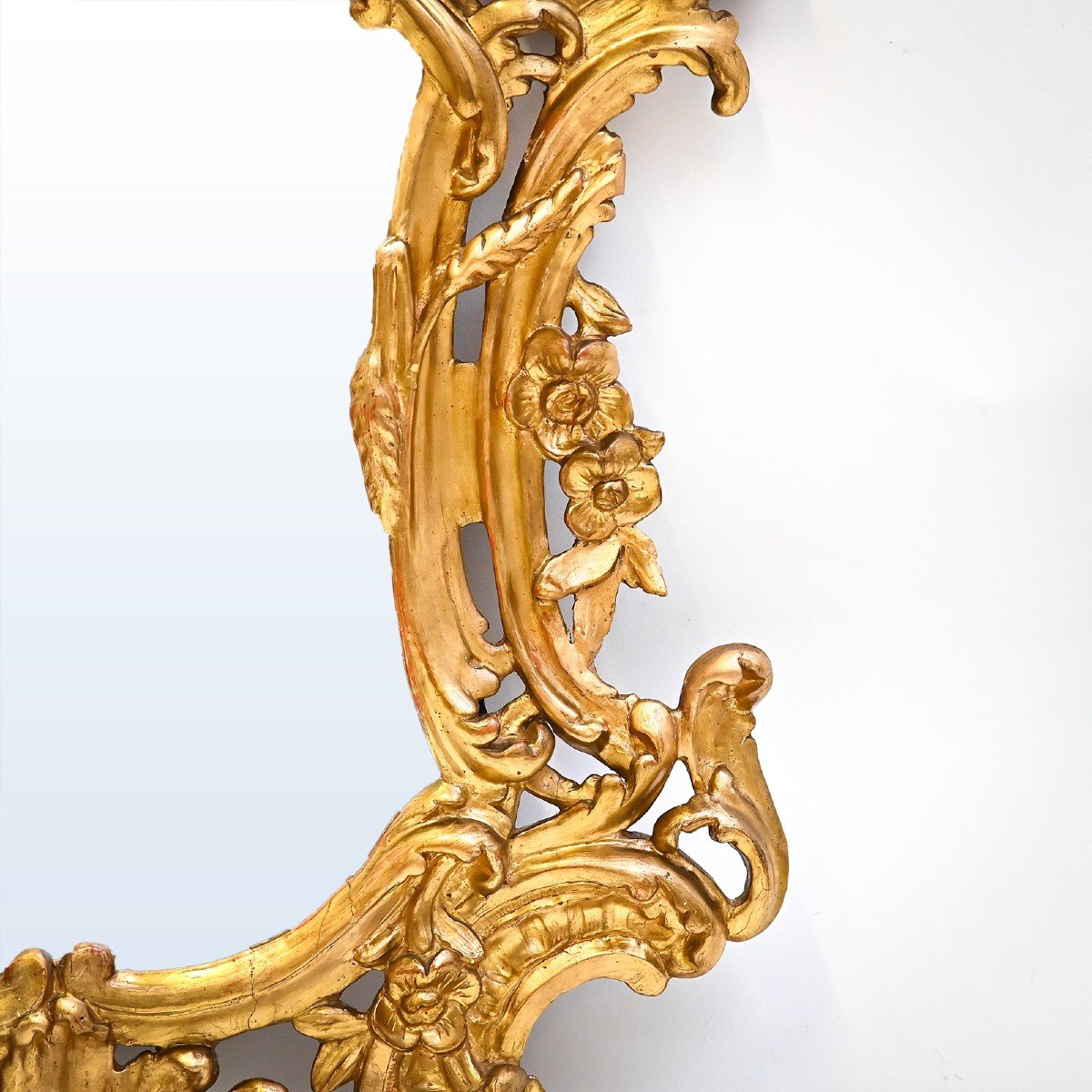 Antica Specchiera in legno dorato Luigi XV, Epoca '800-photo-1