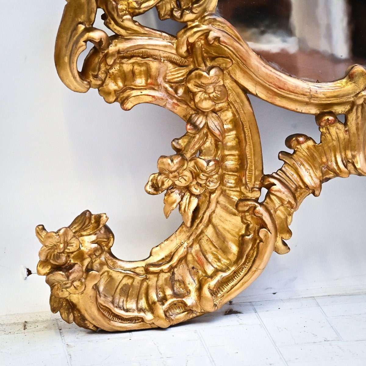 Antica Specchiera in legno dorato Luigi XV, Epoca '800-photo-8