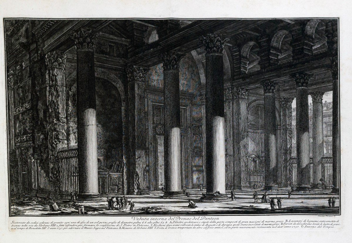 Piranesi Giovanni Battista, "Veduta interna del Pronao del Panteon, 1769 -photo-4