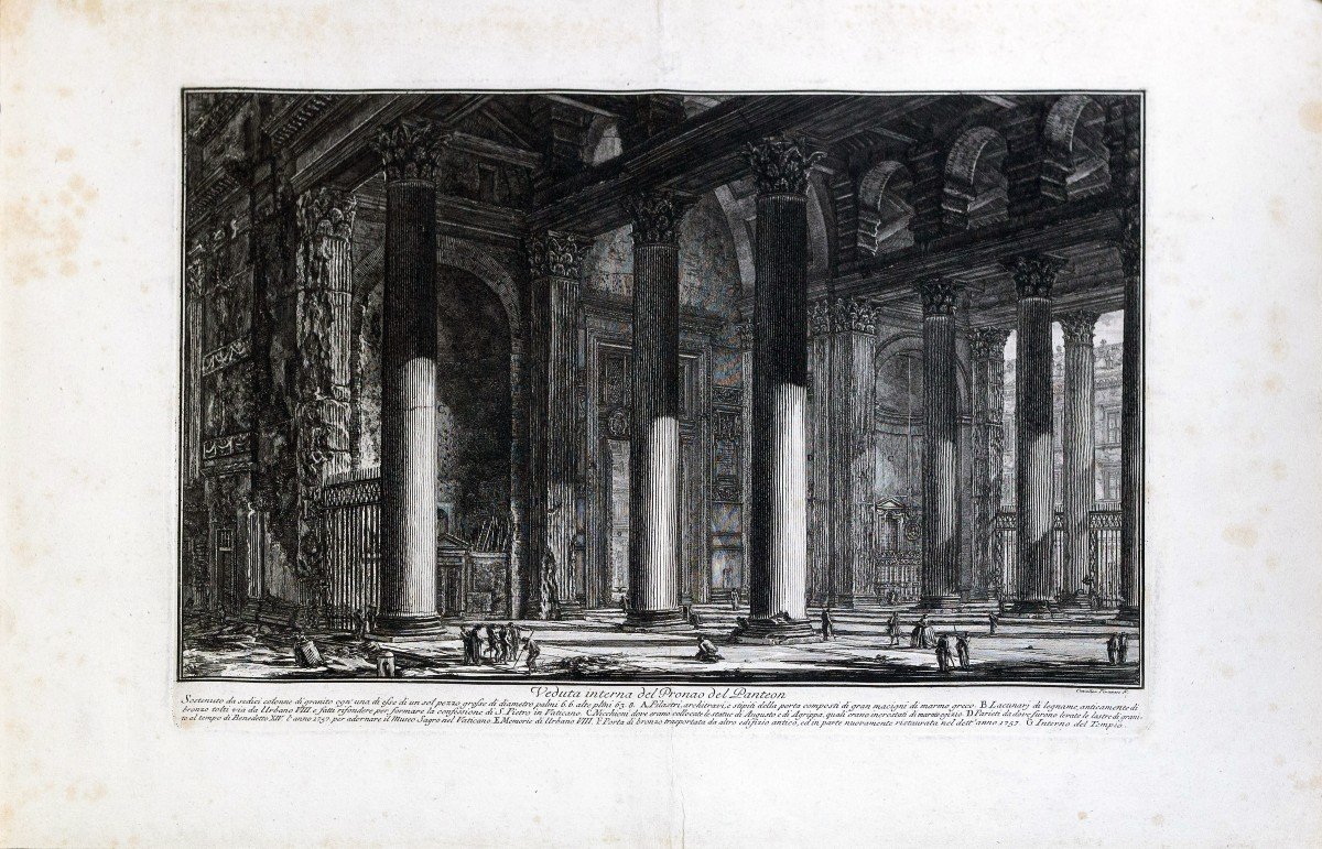 Piranesi Giovanni Battista, "Veduta interna del Pronao del Panteon, 1769 