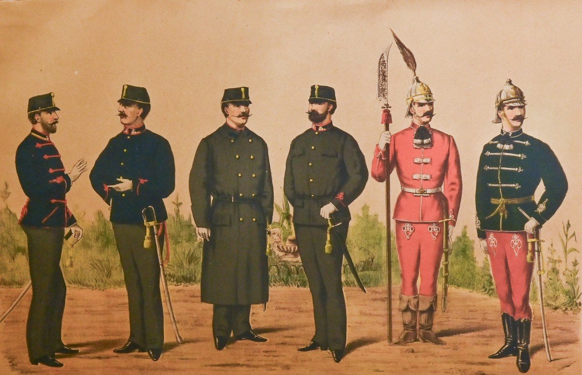 Le uniformi militari, stampe litografiche a colori, Primi del '900-photo-3