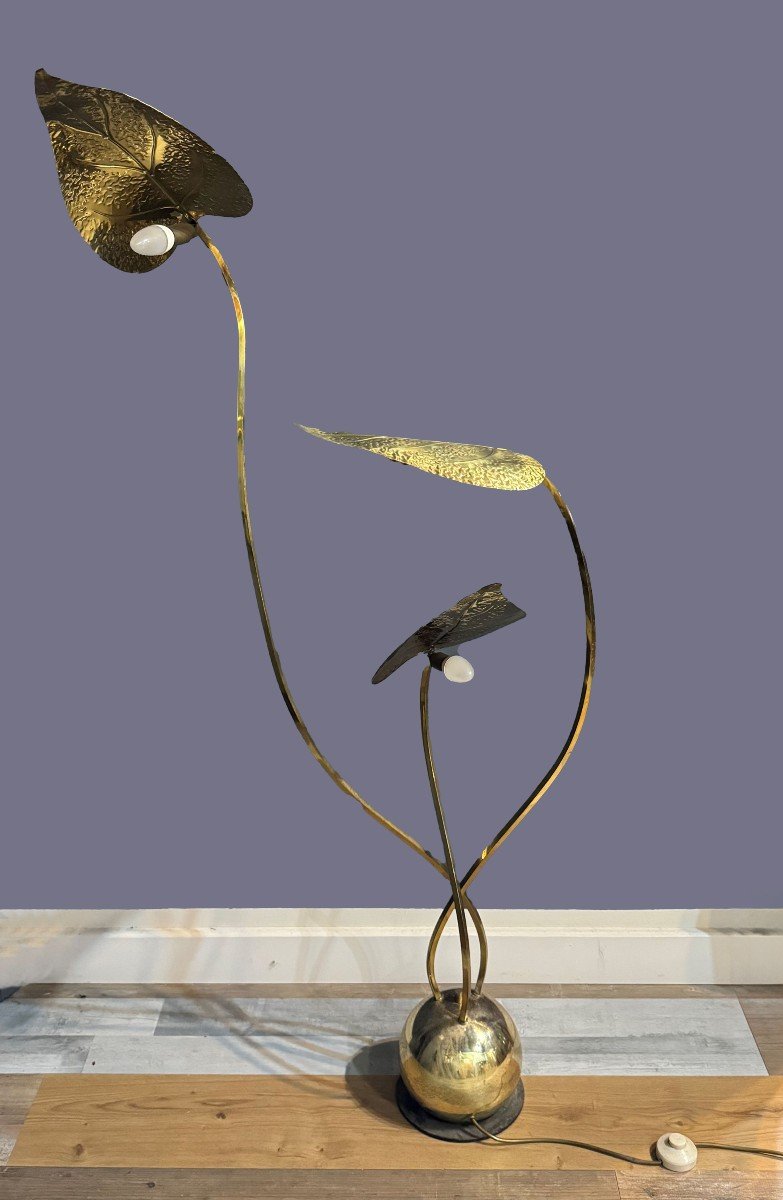 Lampada in ottone di Carlo Giorgi per Bottega Gadda, 1970-photo-3