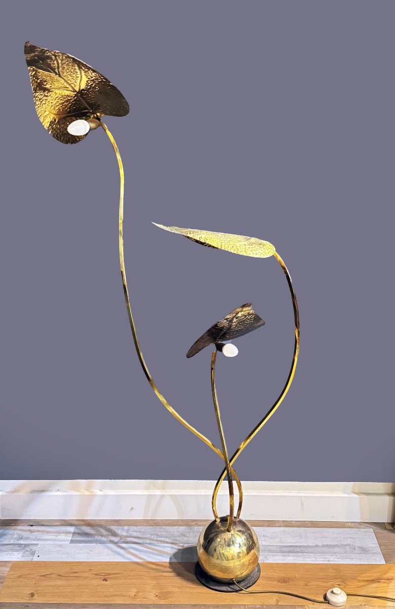 Lampada in ottone di Carlo Giorgi per Bottega Gadda, 1970