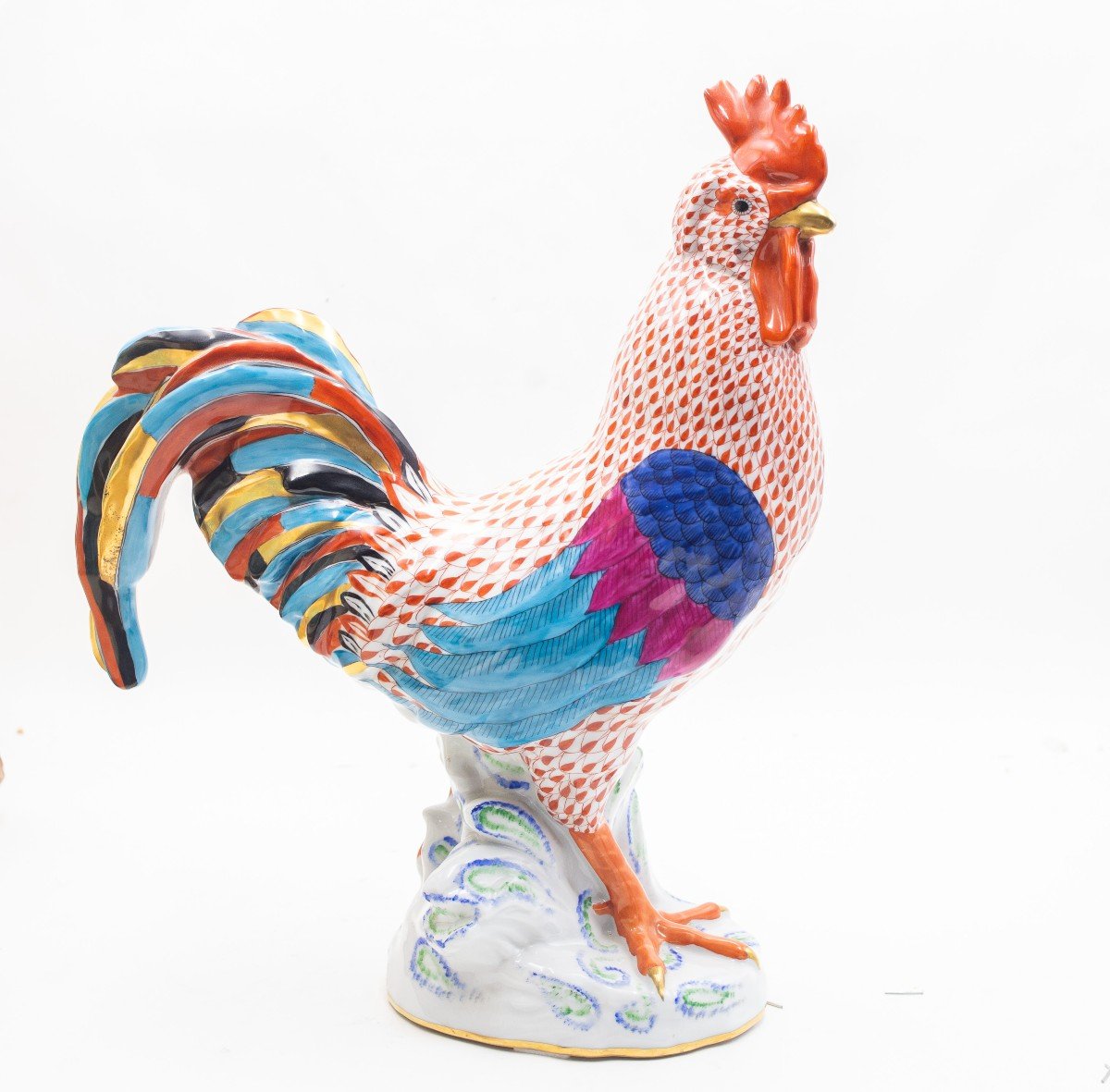 Herend, "Grande Gallo", porcellana dipinta a mano, marchiato, Anni '20-photo-2