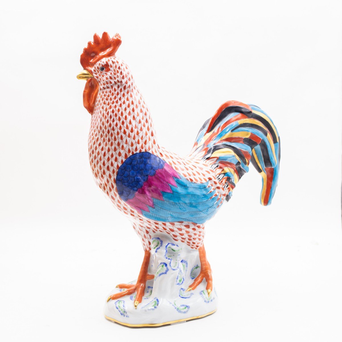 Herend, "Grande Gallo", porcellana dipinta a mano, marchiato, Anni '20-photo-3