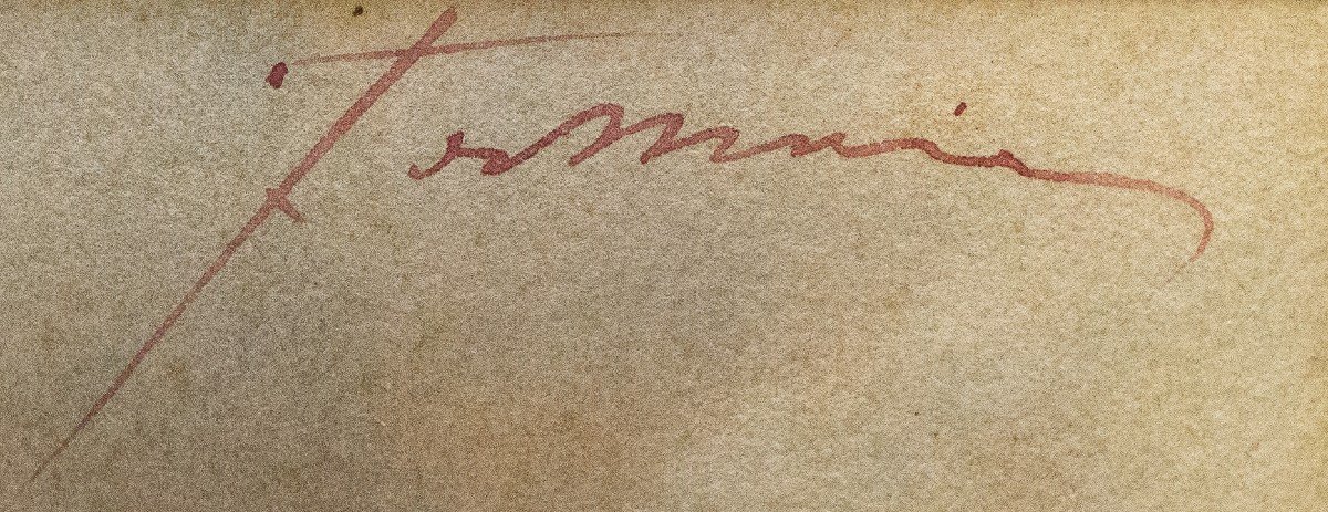 Coppia di Acquerelli su carta, "Ritratti di figure femminili, firmati, Epoca Fine '800-photo-6