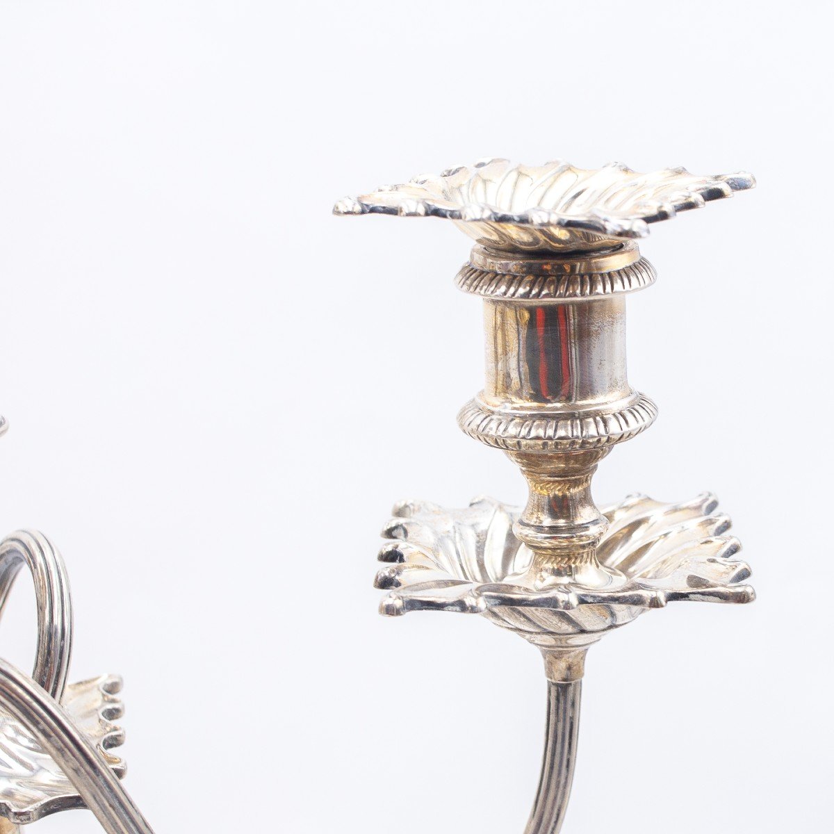 Candeliere in argento H E & Co., origine inglese, Epoca Primi '900-photo-3
