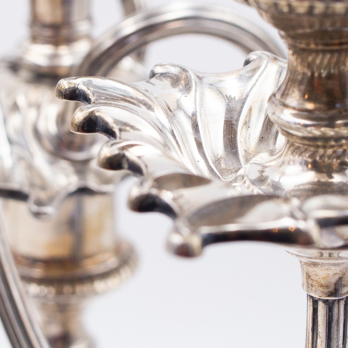 Candeliere in argento H E & Co., origine inglese, Epoca Primi '900-photo-7