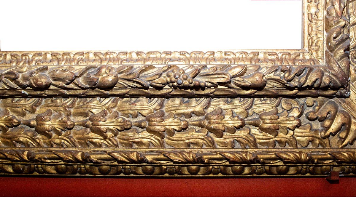 Grande Cornice in legno dorato intagliato, Stile Seicentesco, Epoca primi '900-photo-1