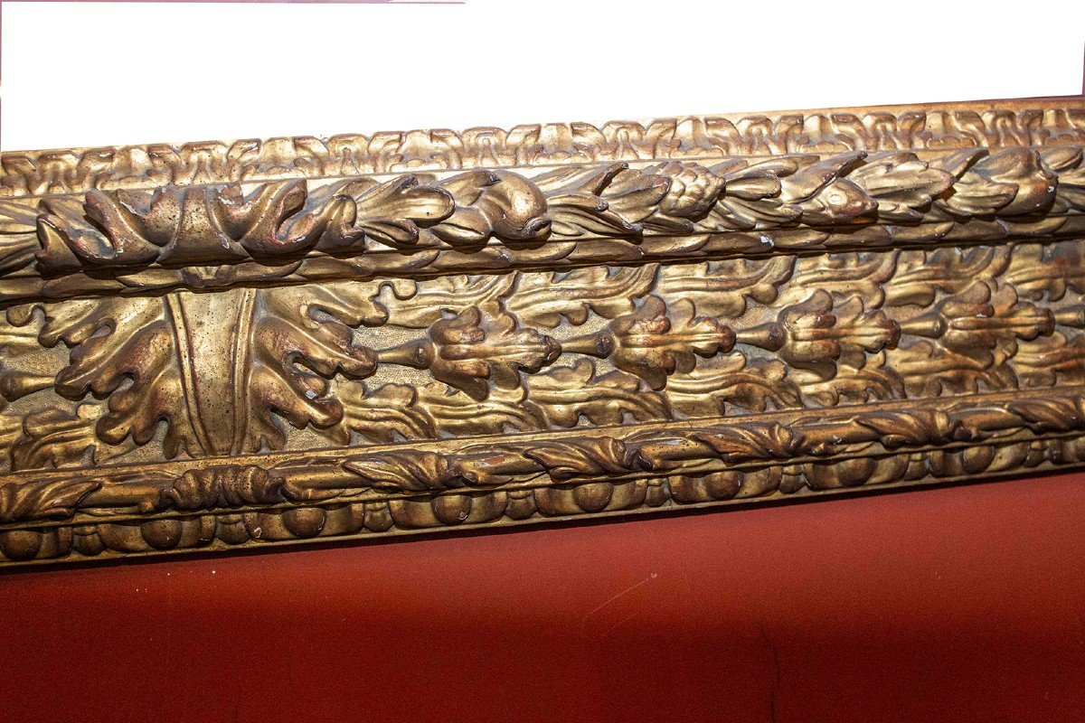 Grande Cornice in legno dorato intagliato, Stile Seicentesco, Epoca primi '900-photo-4