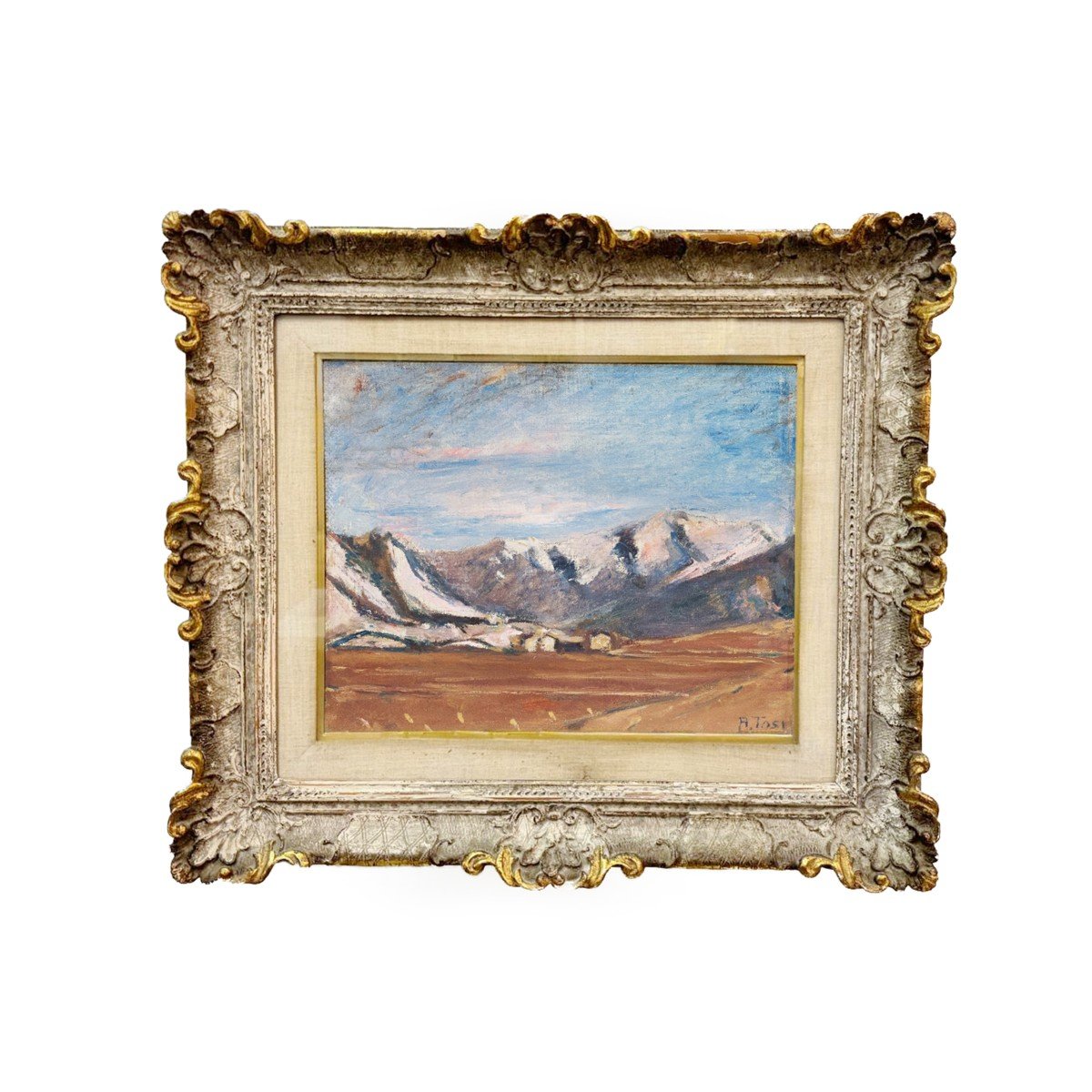 Arturo Tosi, olio su tela "Paesaggio - Rovetta", firmato, Epoca '900-photo-4