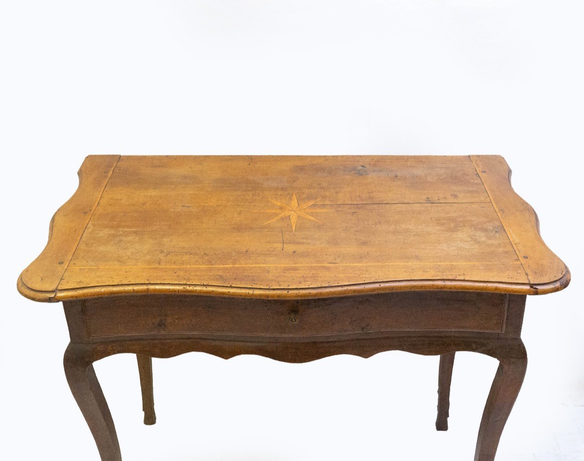 Tavolino barocco piemontese in noce con cassetto, originale, Epoca '800-photo-3