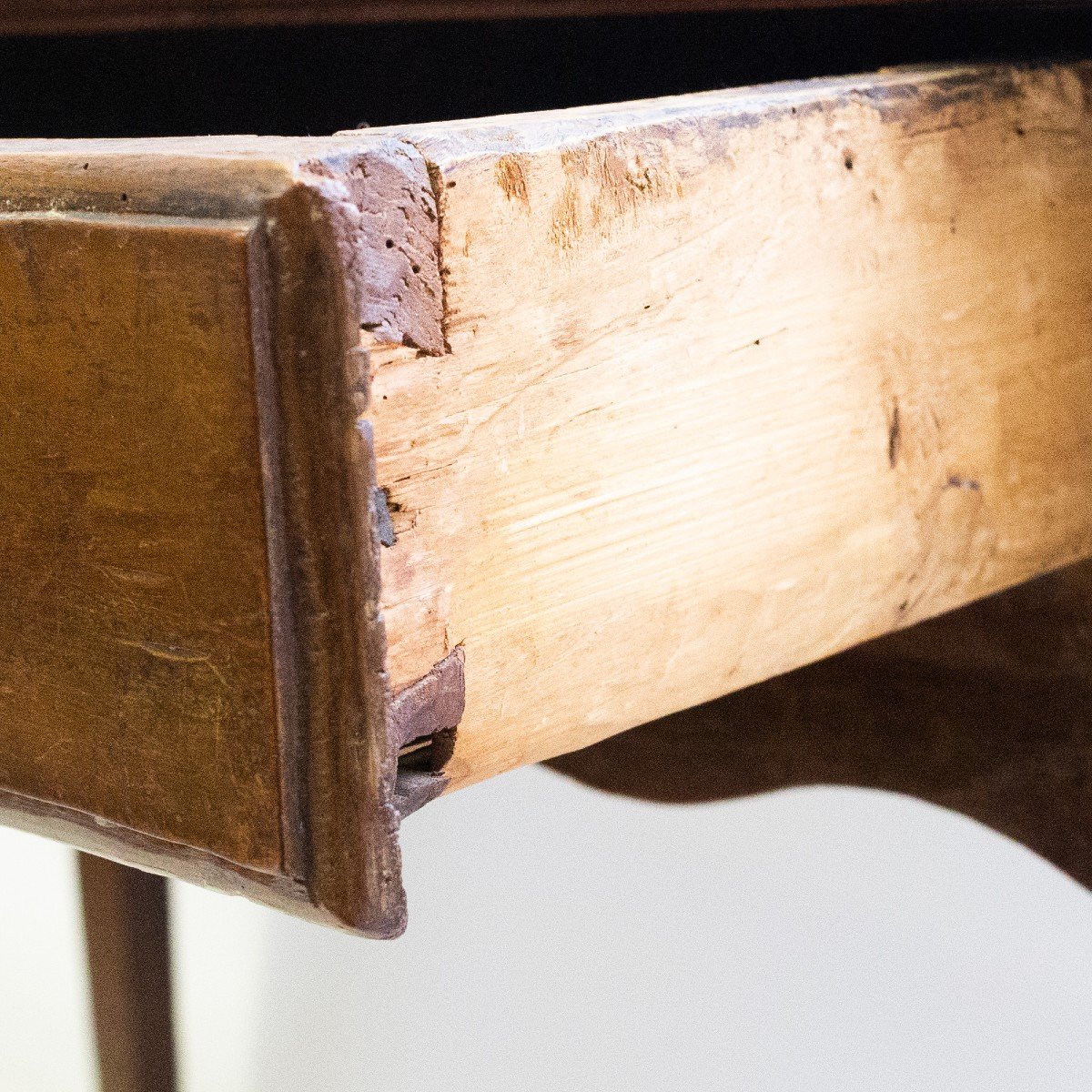 Tavolino barocco piemontese in noce con cassetto, originale, Epoca '800-photo-7