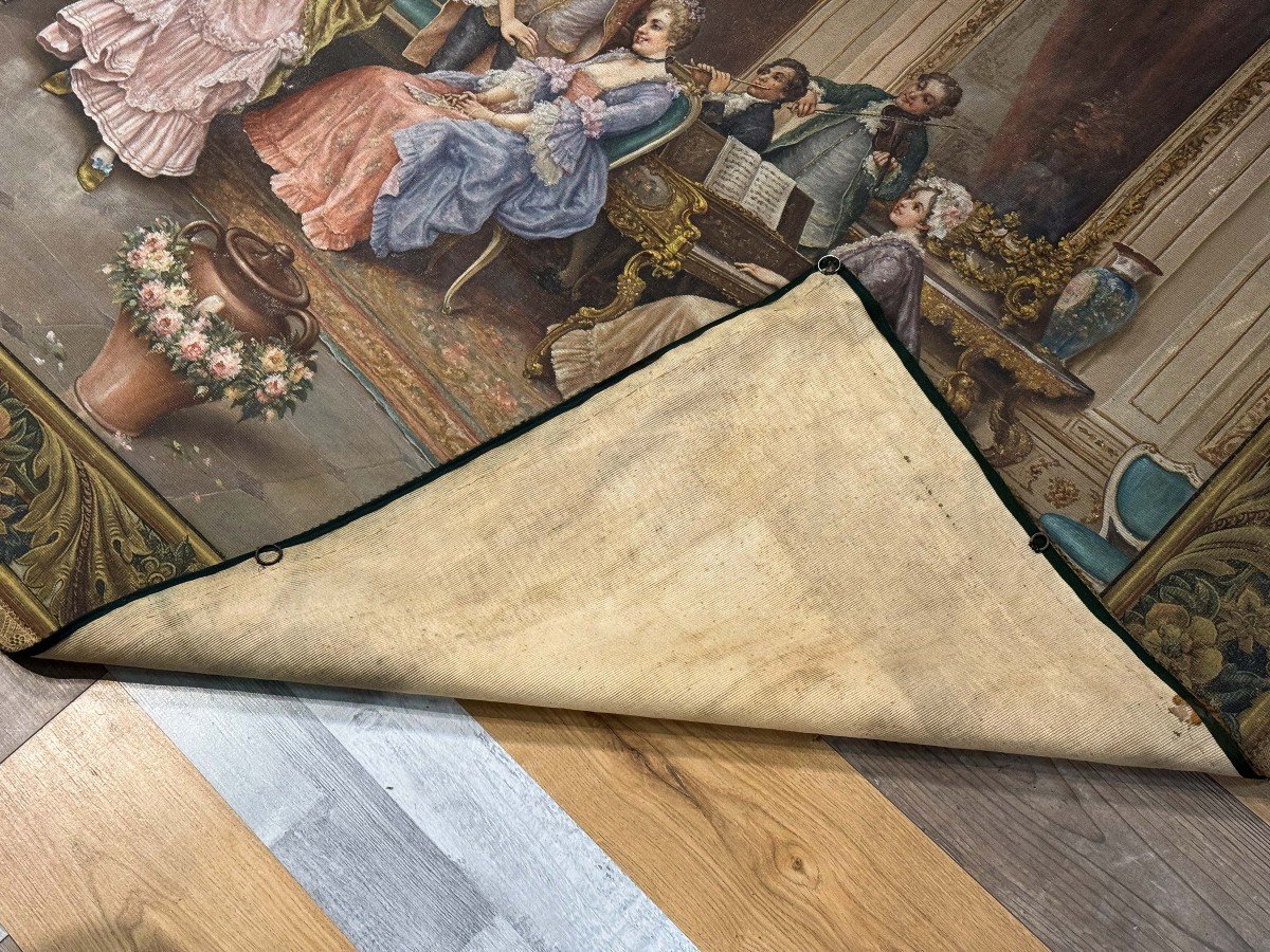 Grande Arazzo di Giotto Lamponi "Scena di Corte", Fine '800 inizio '900-photo-3