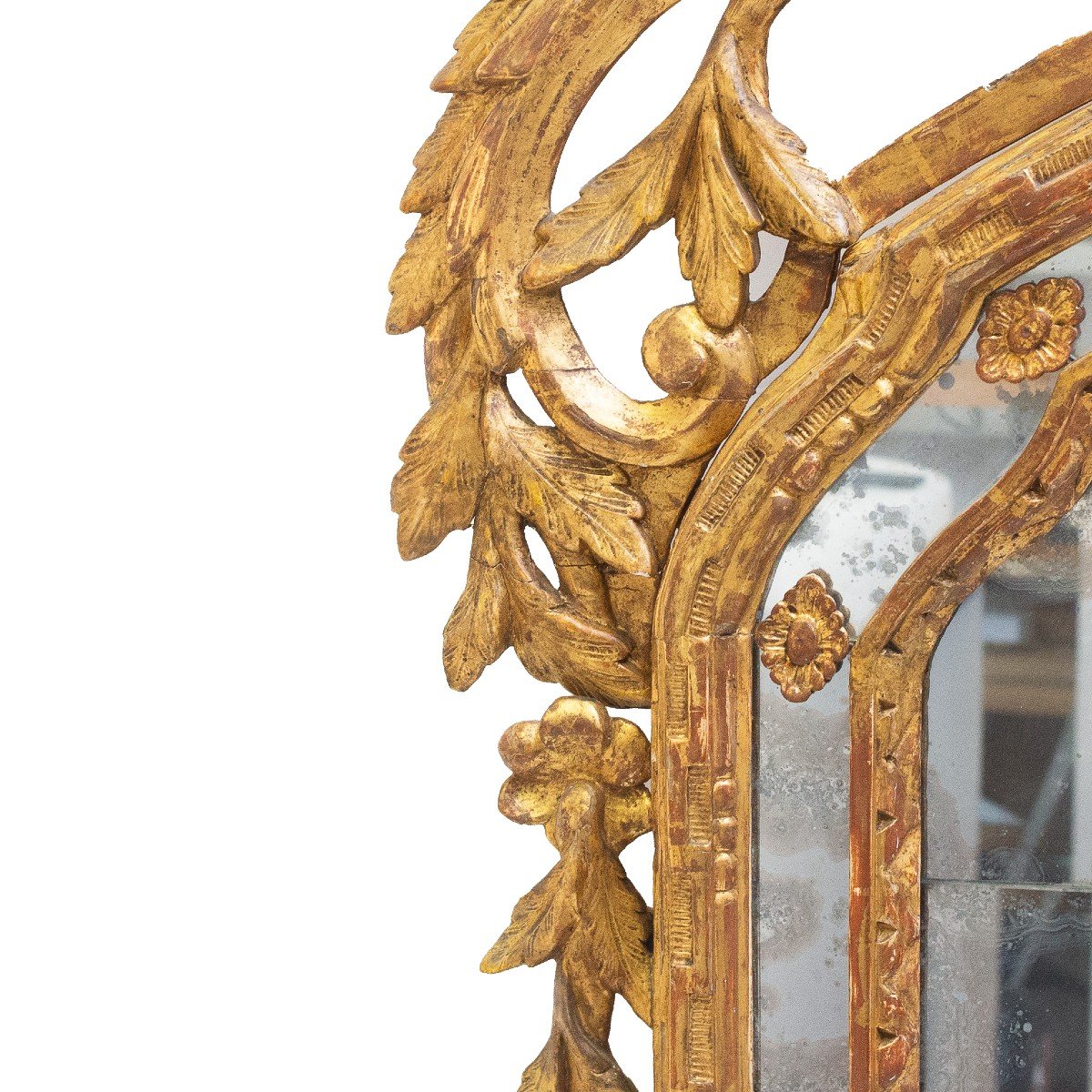 Specchiera / Caminiera in legno dorato, originale Luigi XVI dell'700-photo-3