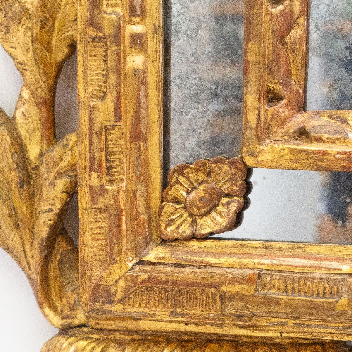 Specchiera / Caminiera in legno dorato, originale Luigi XVI dell'700-photo-5