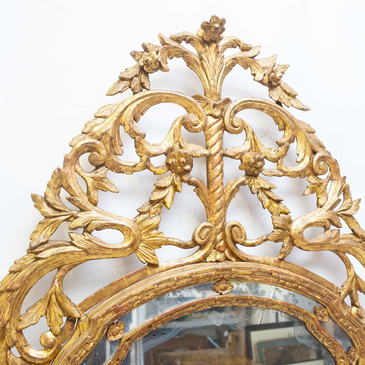 Specchiera / Caminiera in legno dorato, originale Luigi XVI dell'700-photo-6