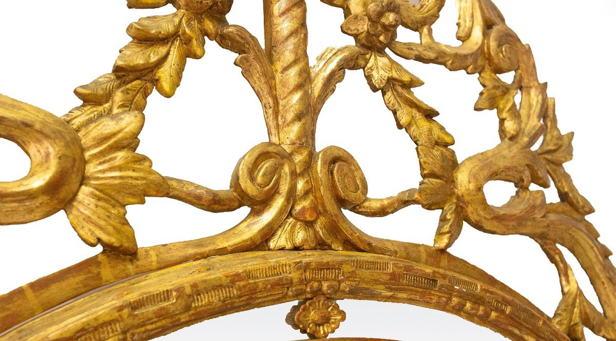 Specchiera / Caminiera in legno dorato, originale Luigi XVI dell'700-photo-8