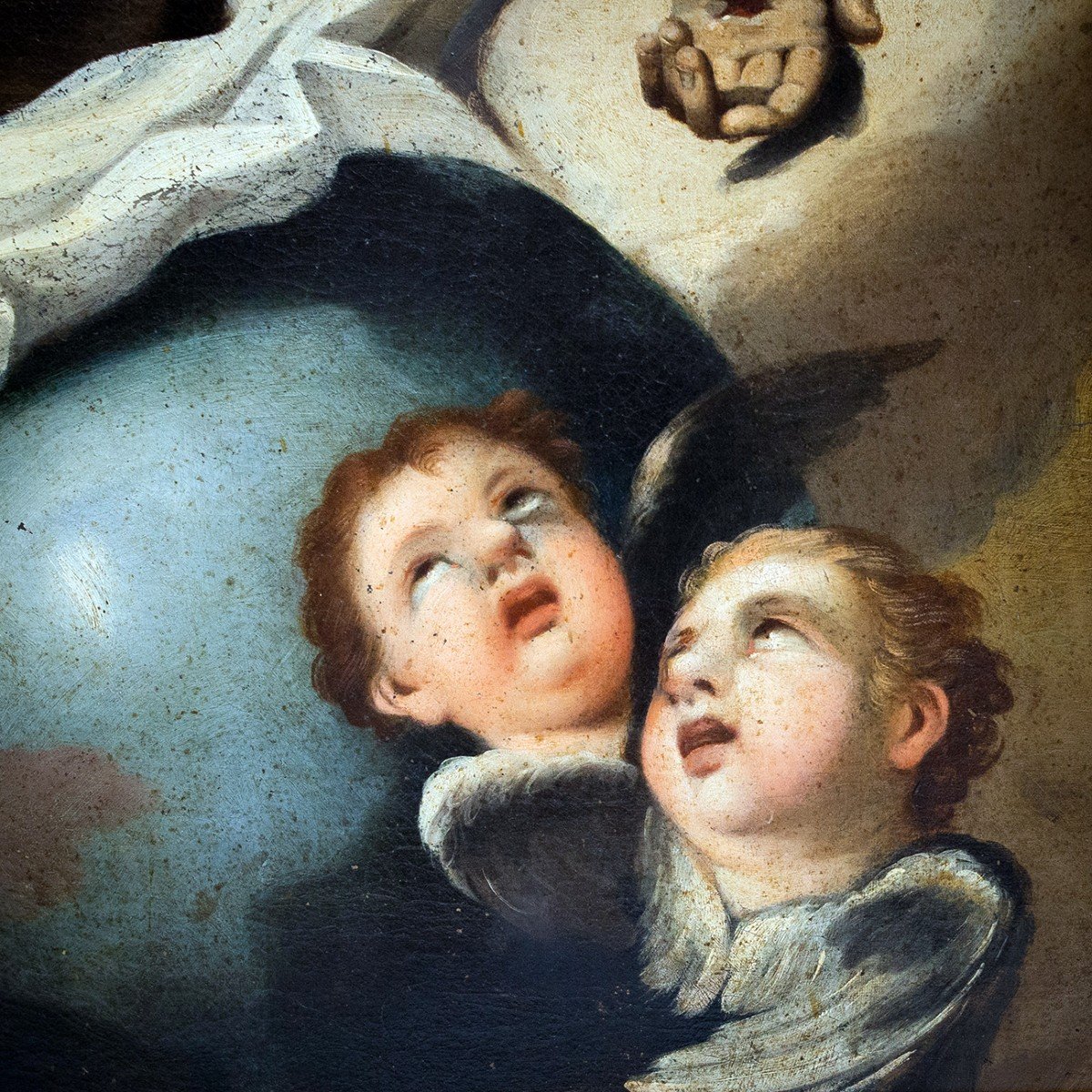 Dipinto di grandi dimensioni, "Traslazione di Cristo", olio su tela, sec. XVIII-photo-1