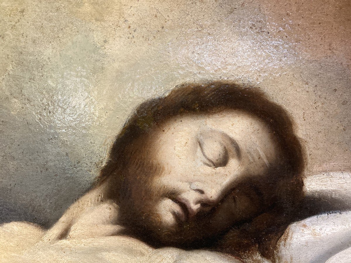 Dipinto di grandi dimensioni, "Traslazione di Cristo", olio su tela, sec. XVIII-photo-5