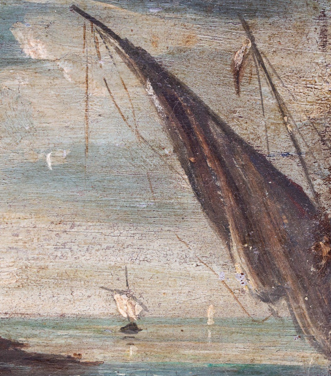 "Laguna di Venezia", olio su tela Scuola del Guardi, Epoca Primi '800-photo-2