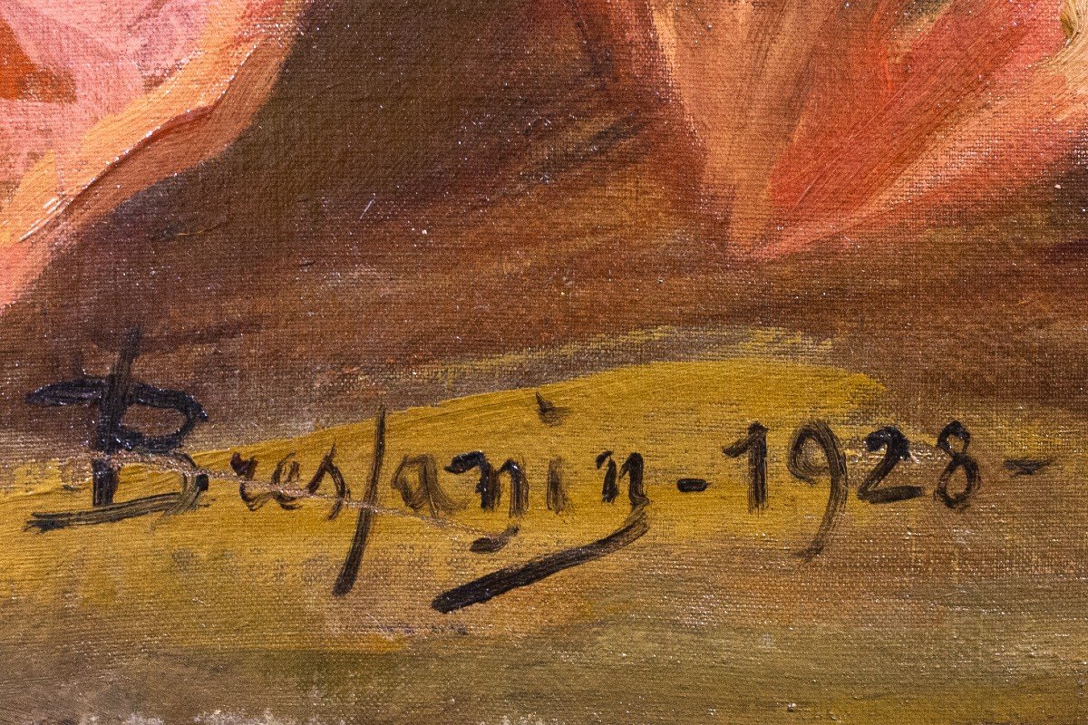 "Cure di Governo", olio su tela, di Vittorio Emanuele Bressanin, firmato, 1928-photo-4