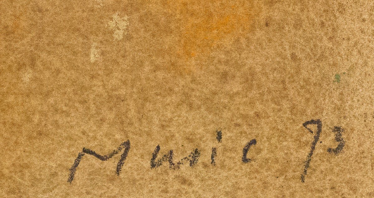 Zoran Music, pastello su carta, "Motivo Vegetale", firmato, 1973-photo-3