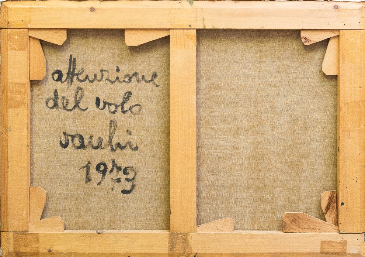 Sergio Vacchi , "Attenzione del volo", Olio su tela, firmato, 1973-photo-4
