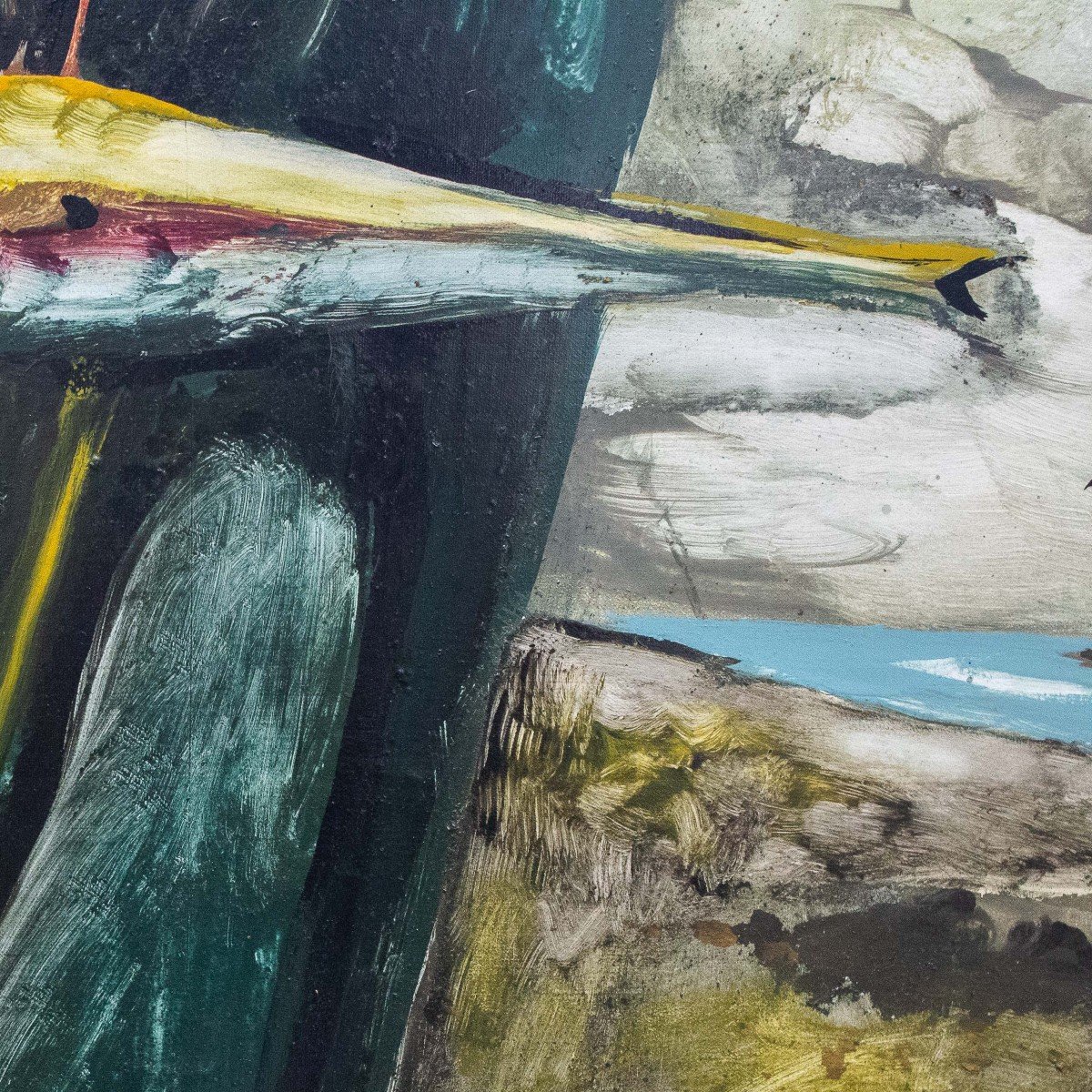 Sergio Vacchi , "Attenzione del volo", Olio su tela, firmato, 1973-photo-3