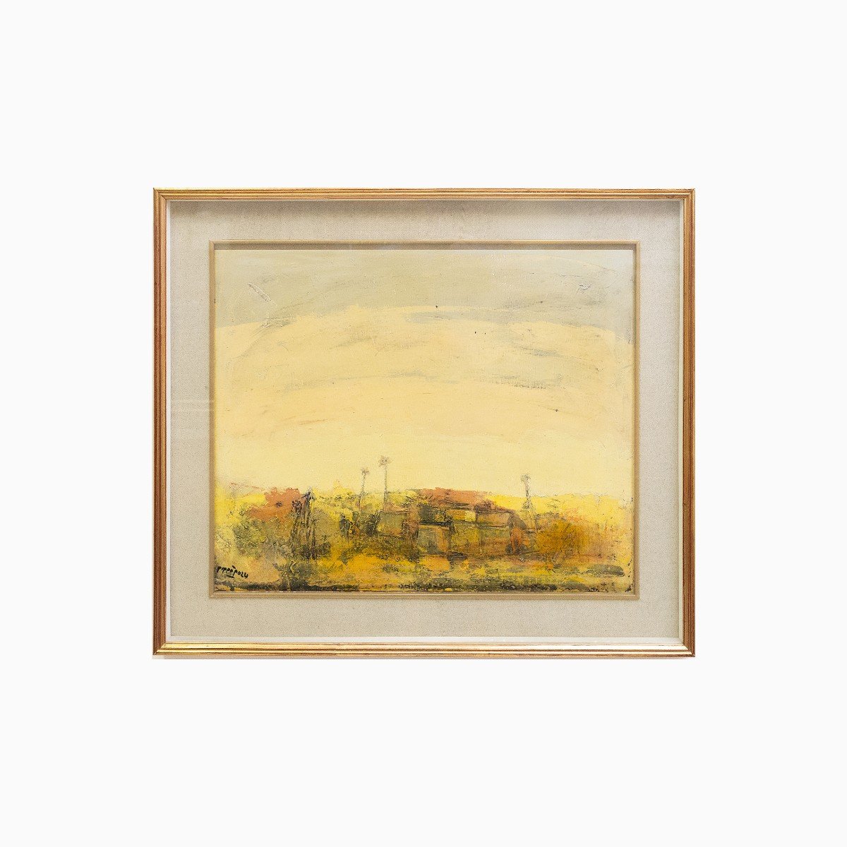 Pippo Pozzi, "Villaggio Egiziano", olio su tela, Epoca '900-photo-2