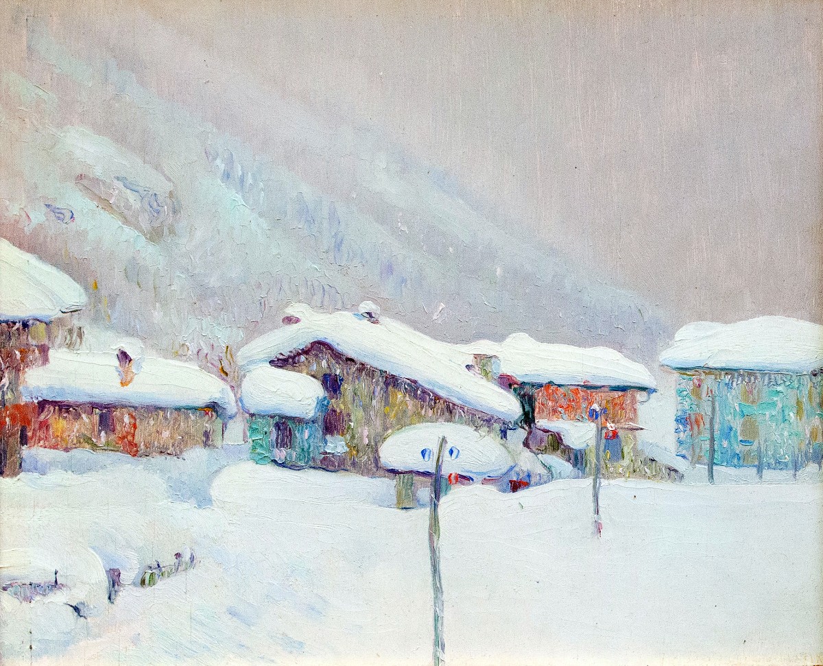 Giuseppe Sobrile, "Borgo Innevato", Epoca Primi '900