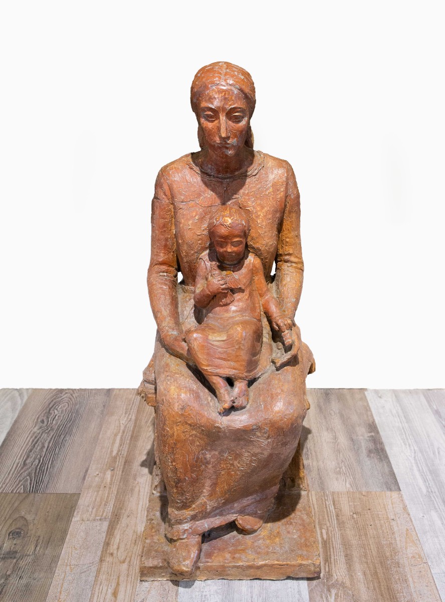 Scultura in terracotta, "Maternità", Metà del '900-photo-2