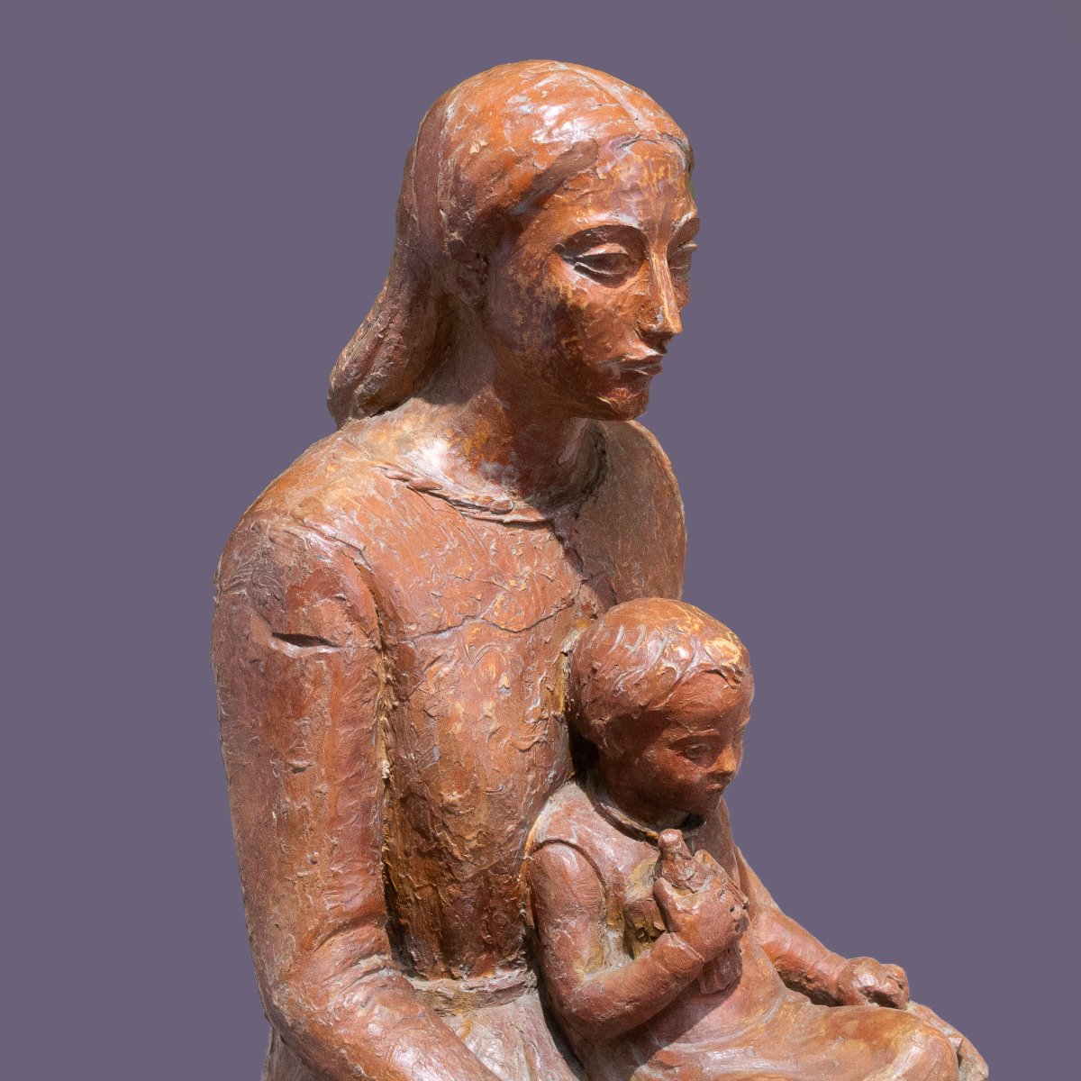 Scultura in terracotta, "Maternità", Metà del '900-photo-6