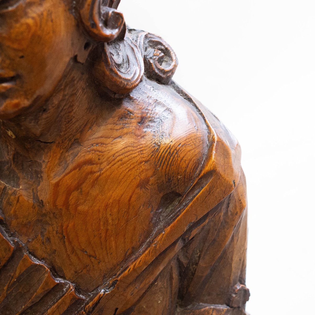 Coppia sculture intagliate lignee da parete, "Scene Religiose", Epoca '600-photo-7